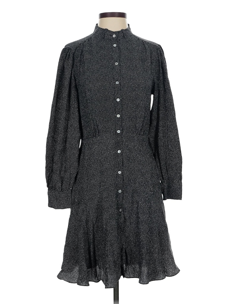 Rebecca Taylor Silk Long Sleeve Button-Front Dress